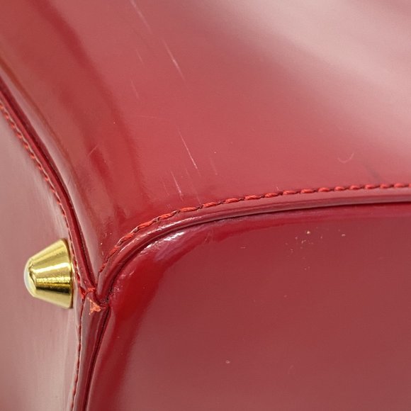 Christian Dior Handbag Cannage Enamel Red Women's - Picture 11 of 16